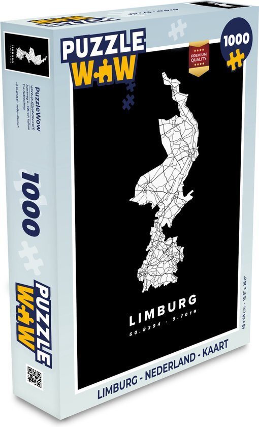 MuchoWow Puzzel Limburg - Nederland - Kaart - Legpuzzel - Puzzel 1000 stukjes volwassenen