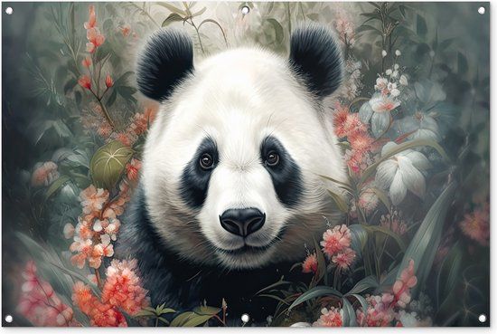 GreatGardenPosters Tuinposter - Panda - 120x80 cm - Buiten - PVC