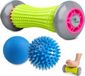 Rouleau de massage plantaire pour fasciite plantaire, set de massage des pieds avec balle de massage et picots, pour épine calcanéenne, et une "balle hérisson" pour le dos, les jambes et les pieds