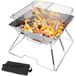 Odoland Hefbare barbecuegrill Camping roestvrij staal Opvouwbare barbecuegrill Houtskoolgrill