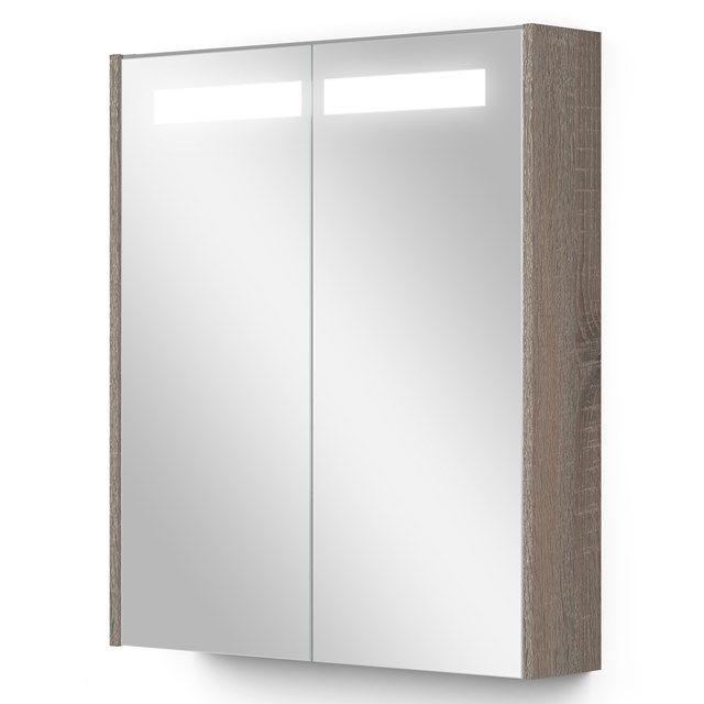 Maxaro Spiegelkast Met Verlichting Modulo 60x70cm Eiken