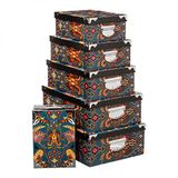 Five - Set van 6 opbergdozen met handgrepen en hoeken van metaal
