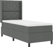 vidaXL Boxspringbed met matras, donkergrijs, 90 x 190 cm, stof