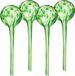 Merkloos Relaxdays waterdruppelaar glas, set van 4, HxØ: 30 x 9 cm, waterbollen planten, watergeefsysteem vakantie, groen