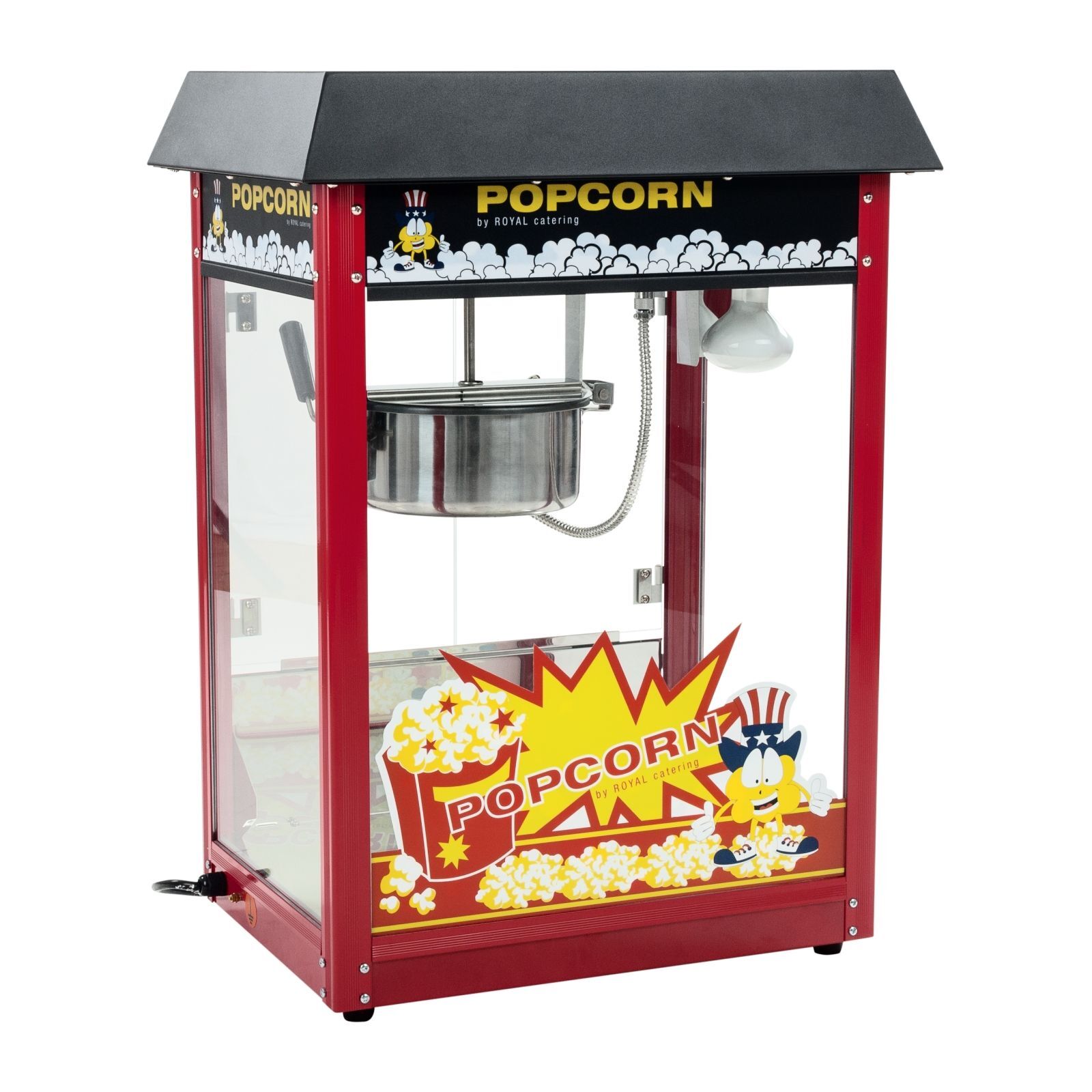 Royal Catering Popcorn machine - Zwart - Rood - 16 L / per uur