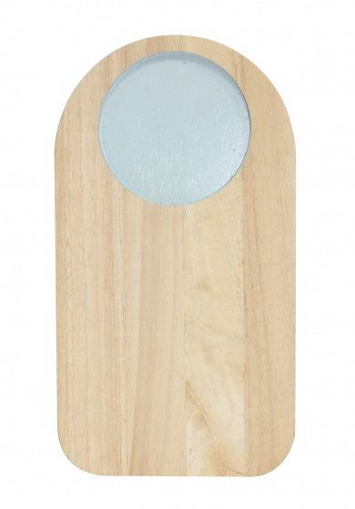 TAK Design snijplank Sade 27,2 x 15 cm hout naturel/aqua