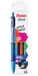 Pentel BX470/4BASIC balpen met metalen clip, zwart, blauw, rood, groen, 4 stuks