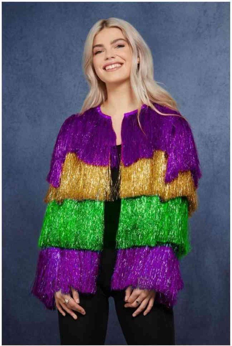 Fever London Kostuum Jacket -S/M- Tinsel Mardi Gras Multicolours