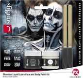 Smiffys Skeleton Liquid Latex Kit with Black & White Make Up Pots & 2 Sponge Applicators 28ml/1oz