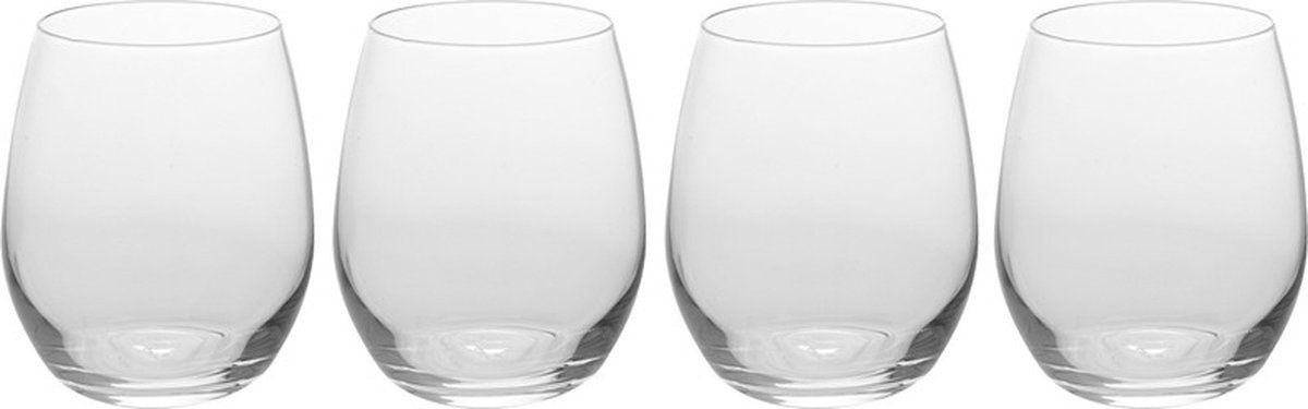 Bellatio Design Sapglazen/waterglazen - 390 ml - 4 stuks - Vaatwasserbestendig