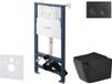 kielle Genesis New - Voorwandinbouwset, Arkas I toilet, Vortex Rimless+, softclose zitting en Gemini New I knoppen, matzwart