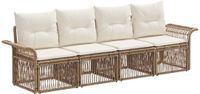 vidaXL Tuinbank Set 4-zits Beige Polyrattan