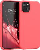 kwmobile telefoonhoesje geschikt voor Apple iPhone 13 - Hoesje met siliconen coating - Smartphone case in levendig koraal