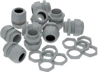 Kalitec 10 stuks M16 kabelwartel, kunststof, grijs, klembereik 3,5-10 mm