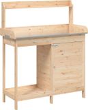 vidaXL Oppottafel met kast 110,5x45x124,5 cm massief vurenhout