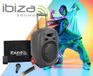 Ibiza PORT8UHF-MKII-TWS - Draagbare 8" / 400W MAX Luidspreker met 1 Bedrade Microfoon en 1 UHF Microfoon, Afstandsbediening en Draagtas - Bluetooth, USB, SD & TWS - 6-8 Uur Batterijduur