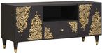 vidaXL TV-kast met lade zwart 105 x 33 x 46 cm massief mango hout