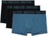 HOM Marco Boxer briefs 3pack - Noir/Noir/Bleu imprimé - Homme - L