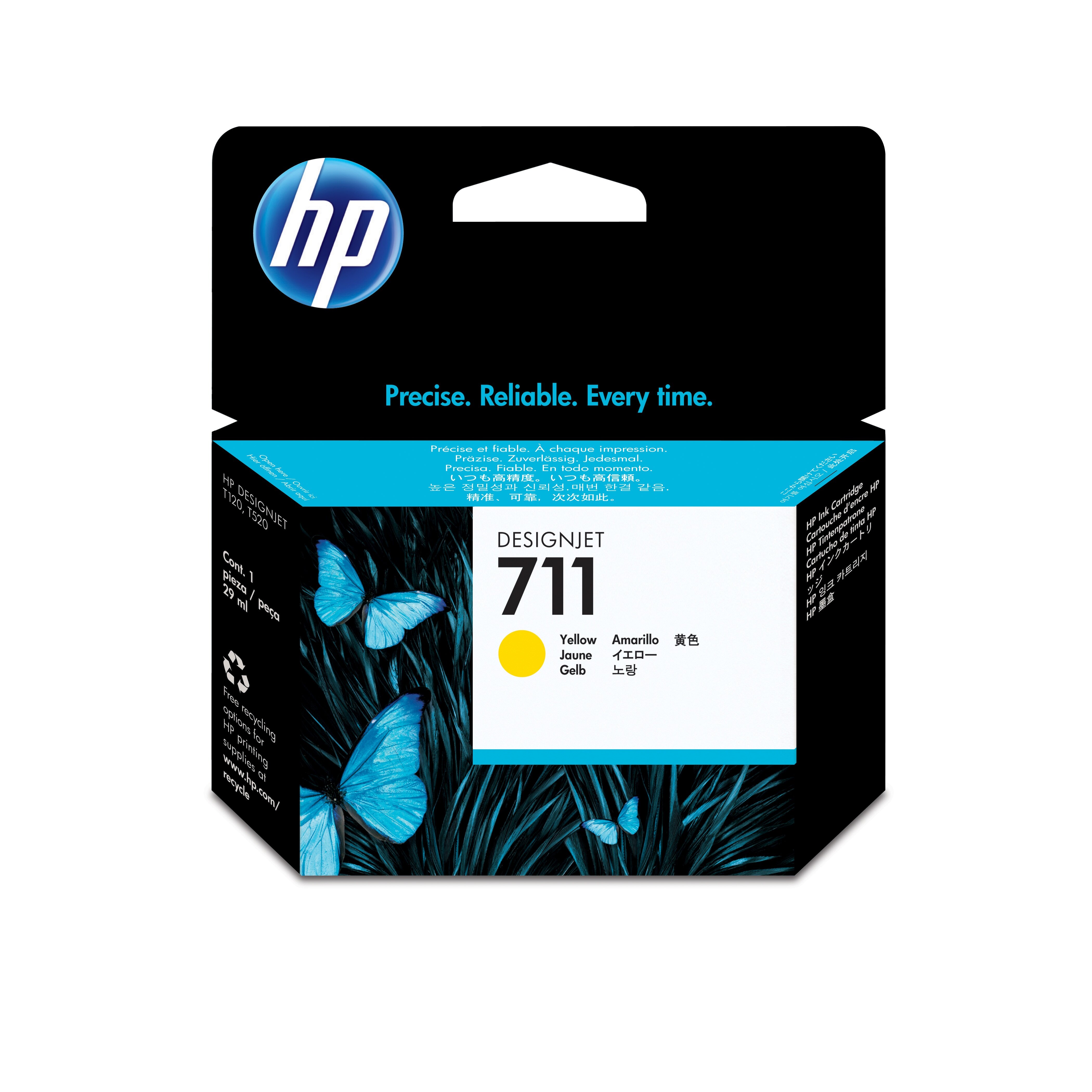 HP 711 gele DesignJet inktcartridge, 29 ml single pack / geel