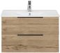 BES LED Seville Badmeubelset 80 cm - Natuur Eiken Edge Greep - Wastafel Enjoy