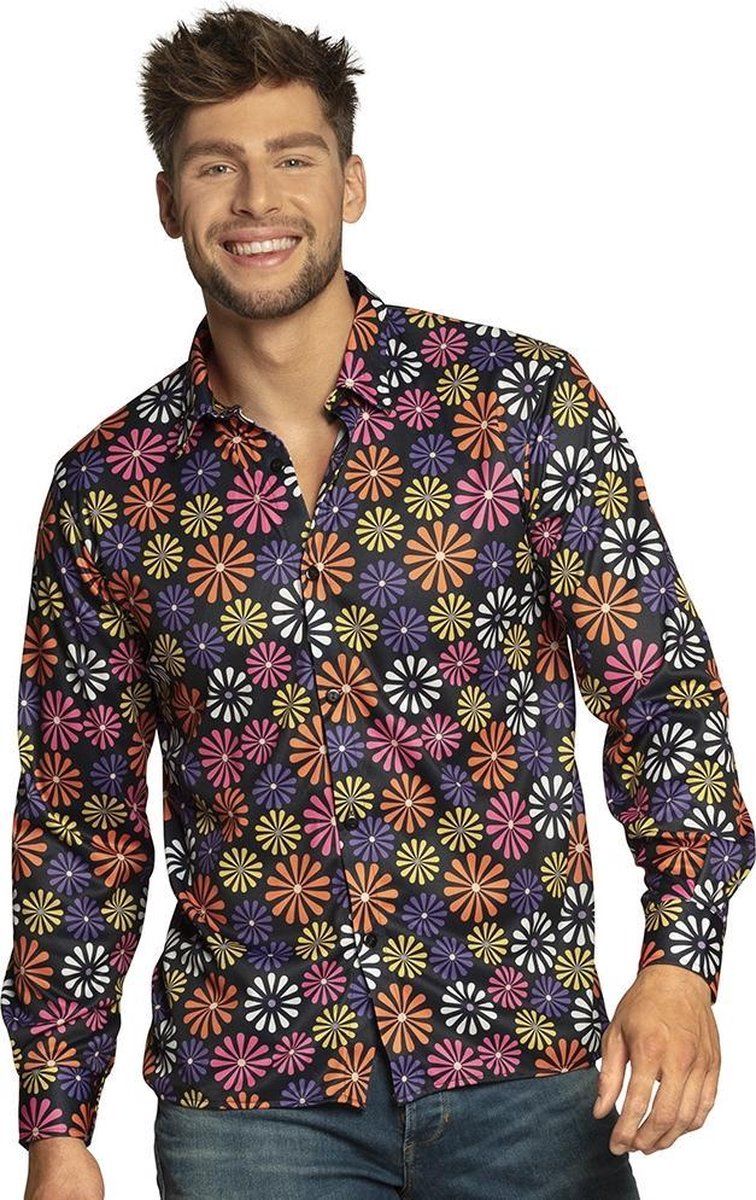 Boland Shirt Flower Power Heren Polyester Maat L