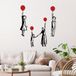 Stijlvolle decoratieve metalen wandaccessoireset (4 stuks) | 100% metaal, 1,5 mm dik | zwart & rood | perfect voor moderne woondecoratie en kunstdisplay