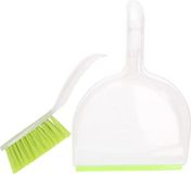 Merkloos Stoffer en blik wit/groen 32 cm
