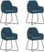 vidaXL - Eetstoelen - 4 stuks - Fluweel - Blauw - 55 x 50 x 84 cm