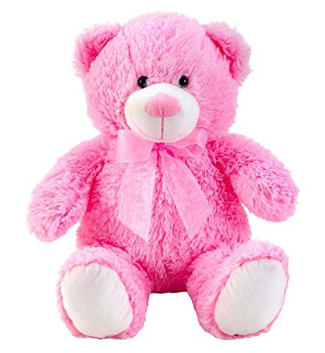 Lifestyle & More Teddybeer knuffelbeer roze met strik 50 cm