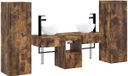 vidaXL Badkamermeubelset 5 st Gerookt eiken 33 x 34,5 x 100 cm