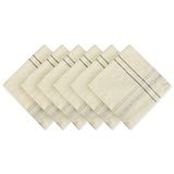 DII Franse Streep Tafelblad Collectie Boerderij Stijl Eettafel Linnen Servet Set, 20x20, Taupe/Grijs, 6 Stuk
