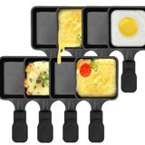 Merkloos Raclette Raclettepannen - 8 stuks - Antiaanbak ijzer - Met houten spatels