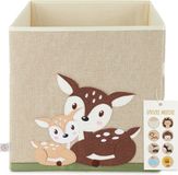 Bieco Opbergbox Dierenpatroon – Olijf/Zand – Speelgoedkist met Deksel – Kinderkamer Opberger – 36 Liter