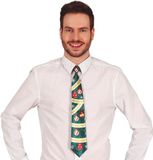 Fiestas Guirca Foute kerst stropdas - 45 cm - groen - kerstballen - voor volwassenen