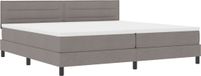 vidaXL Boxspring bed met LED-stripverlichting Taupe 200 x 200 cm Stof