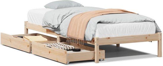 vidaXL Bedframe Massief Grenenhout 75x190 cm
