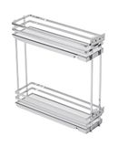 GTV Movixpro Keukenorganizer, cargo-uitrusting, uittrekbaar reksysteem, buitenbreedte 150 mm, 2 planken, zonder rails, chroom, mat wit
