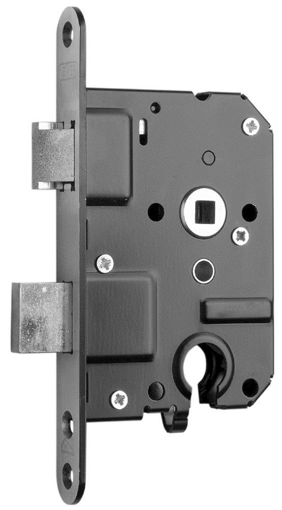 Nemef Veiligheidsslot 1279/17 Links - Hartafstand 55mm - Doornmaat 50mm - RVS voorplaat - SKG