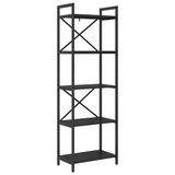 vidaXL Boekenplank 5-laags 56 x 34 x 171 cm Bewerkt hout Zwart Eiken