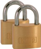 Kasp K12040D2 Hangslot 40 mm Goud-geel Messing Sleutelslot