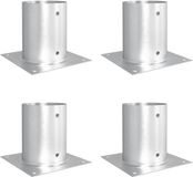 vidaXL Ronde Grondanker 4 st zilver 18 x 18 x 15 cm metaal