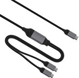 Allteq USB C naar USB C Y kabel - 1.5 meter - Zwart