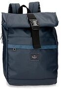 Pepe Jeans Court Laptoprugzak, aanpasbaar, 15,6 inch, blauw, 30 x 40 x 12 cm, katoen en polyester, 14,4 l