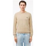 Lacoste Regular Fit Trui ronde halslichtbruin, Effen
