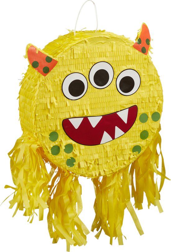 Relaxdays Pinata Monster - Kinderen - Zelf Opvullen - Verjaardag - Kleurrijk