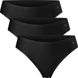 DANISH ENDURANCE Naadloze Strings voor Dames - Sporten & Iedere dag - 3-pack - Zwart - Maat XL
