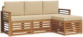 vidaXL - Salon en bois d'acacia - 4 places - Naturel et Beige