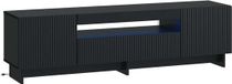 vidaXL LED tv-meubel EDE 153 x 35 x 43 cm Zwart Bewerkt hout