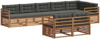 vidaXL - Acacia Houten Bank Loungeset 8-Zitter Natuurlijk en Antraciet