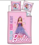 Barbie Dekbedovertrek follow your heart 100 x 135 cm Katoen